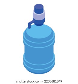 Water gallon icon isometric vector. Cooler delivery. Clear portable