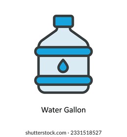 Water Gallon Vector   Fill outline Icon Design illustration. Kitchen and home  Symbol on White background EPS 10 File
