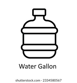 Water Gallon Vector outline Icon Design illustration. Kitchen and home  Symbol on White background EPS 10 File