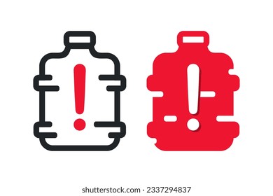 Water gallons warning icon. Illustration vector