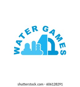 Water Games logo. Emblem for Inflatable park attraction
