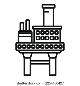 Water gas rig icon outline vector. Oil sea. Drilling platform