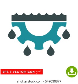 Water Gear Drops EPS vector icon. Illustration style is flat iconic bicolor soft blue symbol on white background.