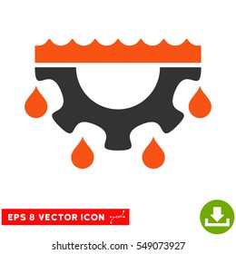 Water Gear Drops EPS vector pictogram. Illustration style is flat iconic bicolor orange and gray symbol on white background.