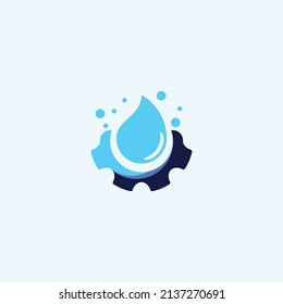 Water Gear Logo Design Template, Oil Gear Logo Design Template