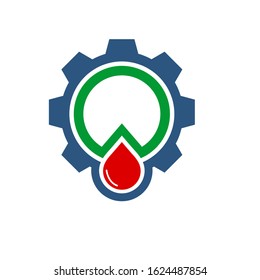 water gear logo design vector template