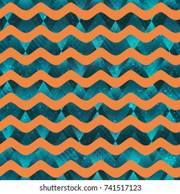 Water geometric seamless pattern