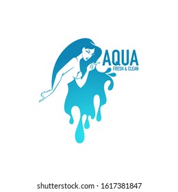 water girl's image, for beauty and spa salon and cosmetic label