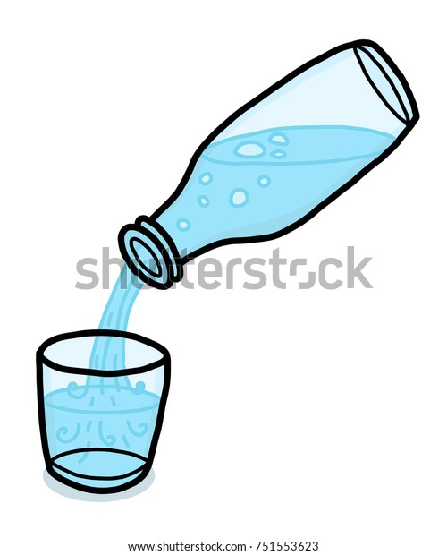 Water Glass Bottle Cartoon Vector Illustration Stock Vector (Royalty ...