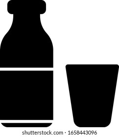 water glass water bottle icon. vector Simple modern icon design illustration.
