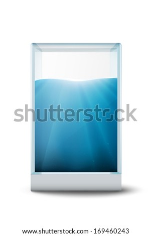 water in a glass cuboid - vector illustration