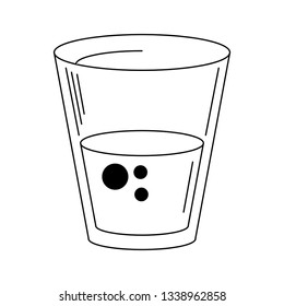 Water glass cup symbol in black and white
