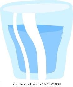 Water glass flat, illustration, vector on white background.