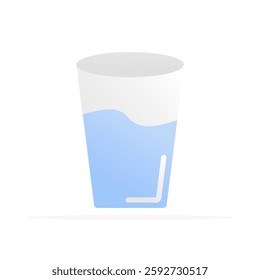 water glass icon, colored flat vector. modern and minimalist design