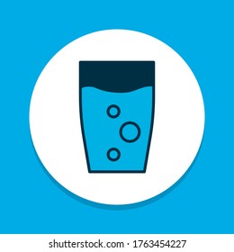 Water glass icon colored symbol. Premium quality isolated soda element in trendy style.
