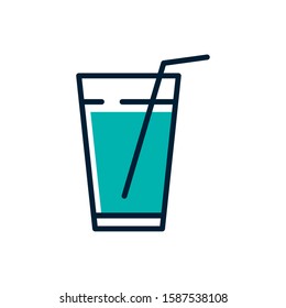 Water glass icon design, Drink beverage liquid menu restaurant store and shop theme Vector illustration