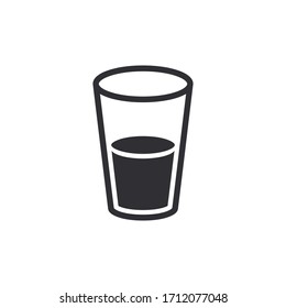 Water glass icon. Drink symbol. Vector icon. Glass of water. Glassware sign. Juice symbol. Vector graphic illustration. Logo template. Jar icon. Glass container. Drink water. Transparent glass.