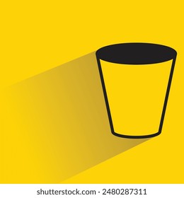 water glass icon with drop shadow on yellow background