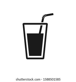 water glass icon. Flat Water glass, drink symbol vector illustration