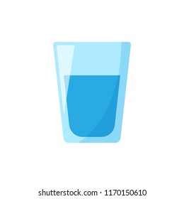 Water glass icon in flat style. Soda glass vector illustration on white isolated background. Liquid water business concept.