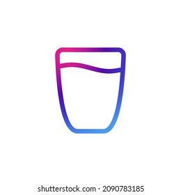 Water glass icon with gradient purple effect.
