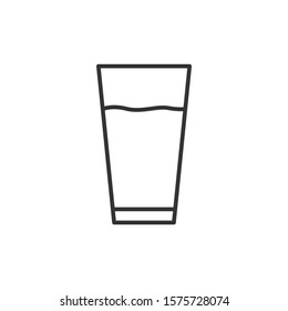 Water glass icon isolated on the white background