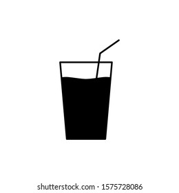 Water glass icon isolated on the white background