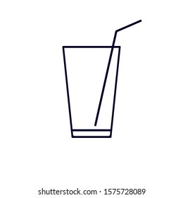 Water glass icon isolated on the white background