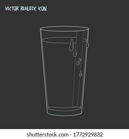 Water glass icon line element. Vector illustration of water glass icon line isolated on clean background for your web mobile app logo design.