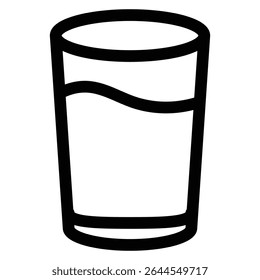 water glass icon outline set sign