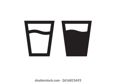 Water glass icon in outline and solid Vector