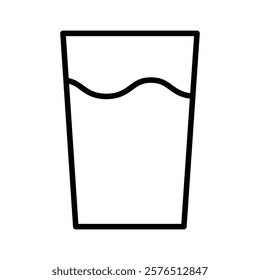 Water glass icon Outline vector for web ui