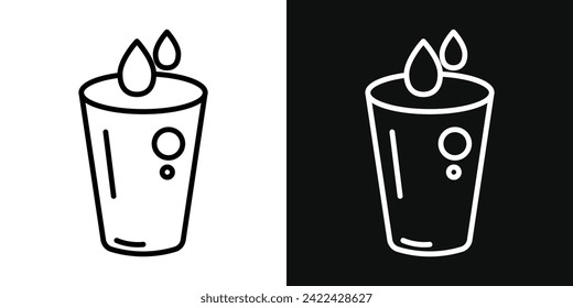 Water Glass Icon Set. Vector Illustration