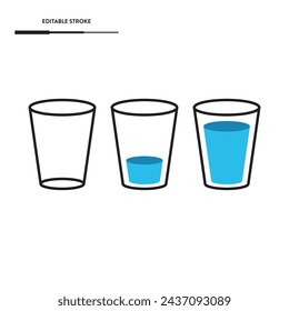 Water Glass Icon Set Vector Design.