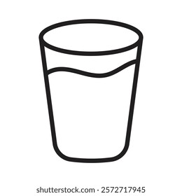 Water glass icon Simple thin outline