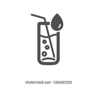 Water glass icon. Soda aqua drink sign. Drop symbol. Quality design element. Classic style icon. Vector
