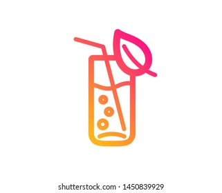 Water glass icon. Soda aqua drink sign. Drop symbol. Classic flat style. Gradient water glass icon. Vector