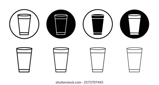 Water glass icon Thin line art isolated