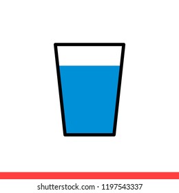 Water glass icon vector, cup symbol. Simple, flat design for web or mobile app