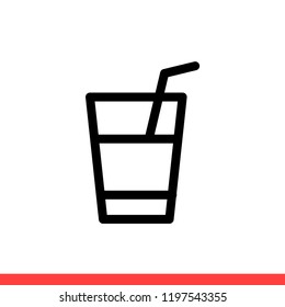 Water glass icon vector, cup symbol. Simple, flat design for web or mobile app