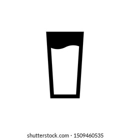 Water glass icon vector. Flat Water glass, drink symbol illustration