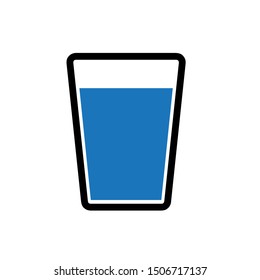 Water glass icon, vector illustration. Flat design style. vector water glass icon illustration isolated on white background, water glass icon Eps10. water glass icons graphic design vector symbols.