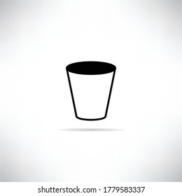water glass icon vector illustration with shadow 
