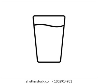 Water Glass Icon Vector Illustration Logo Template