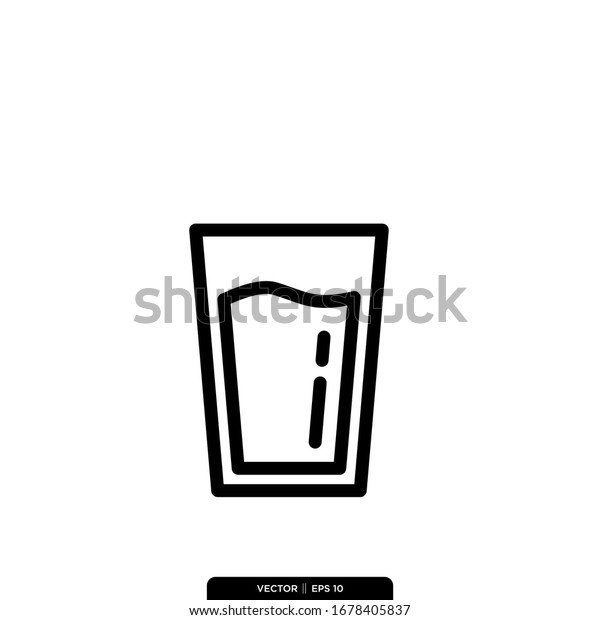 Water Glass Icon Vector Illustration Logo Stock Vector Royalty Free 1678405837 Shutterstock