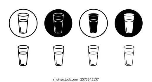 Water glass icon vector line logo mark or symbol set collection outline style