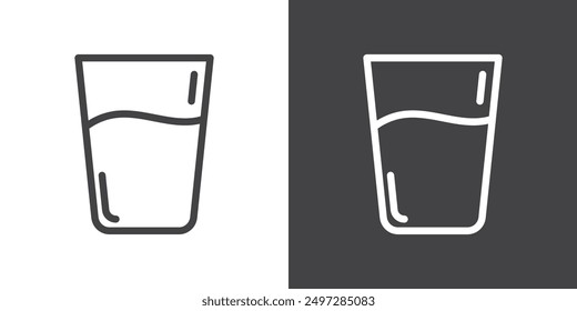 Water glass icon vector logo set collection for web app ui