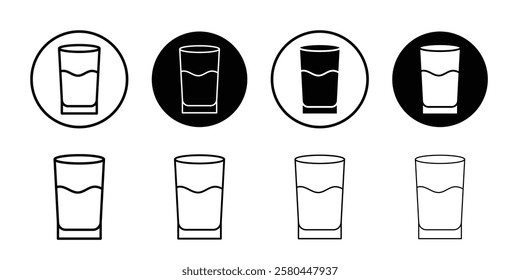 Water glass icon Vector logo outline