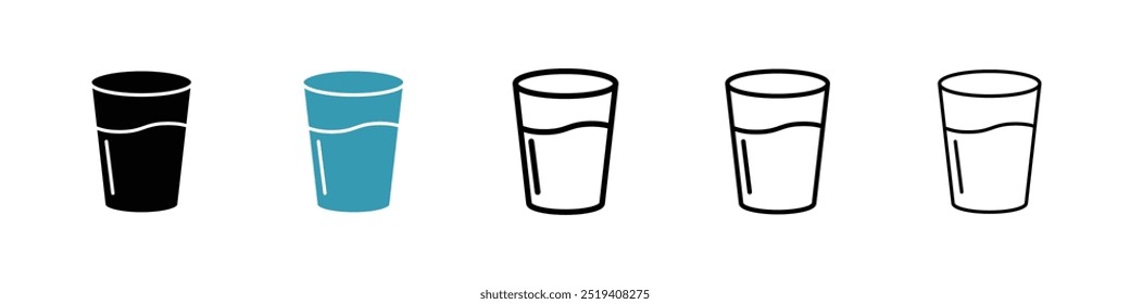 Conjunto de iconos de Vector de icono de vidrio de agua. EPS 10