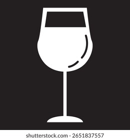 Water glass icon vector set in blue and back flat outline. Tall milk drink glass line pictogram. Stock vector